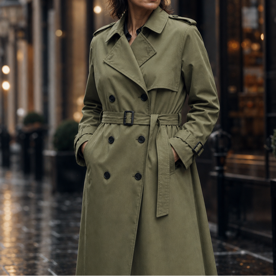 Lettice long double breasted trench coat – image 2