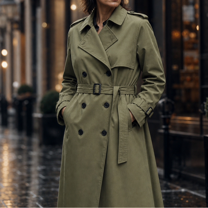 Lettice long double breasted trench coat – image 2