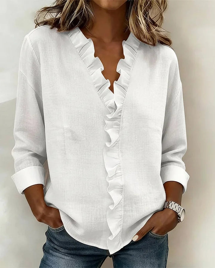 Sorrel ruffle v neck blouse – image 3