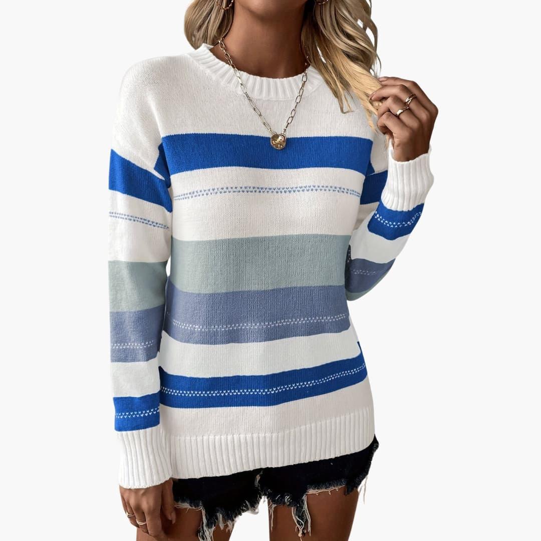 Bethan oversized striped crew neck jumper – image 4