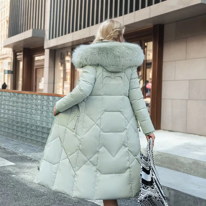 Larissa long winter coat with faux fur hood – image 8