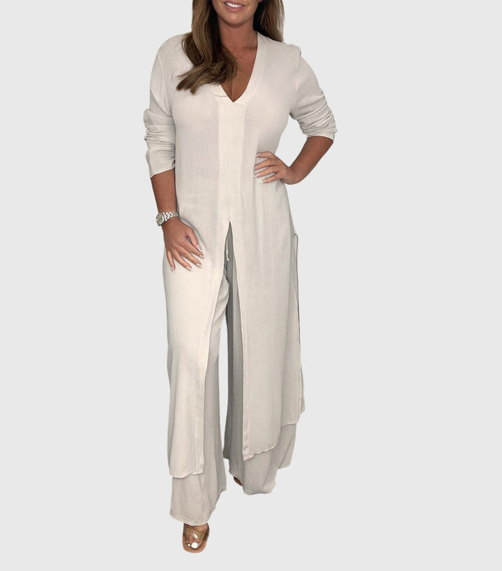 Primula long blouse and wide leg trouser set