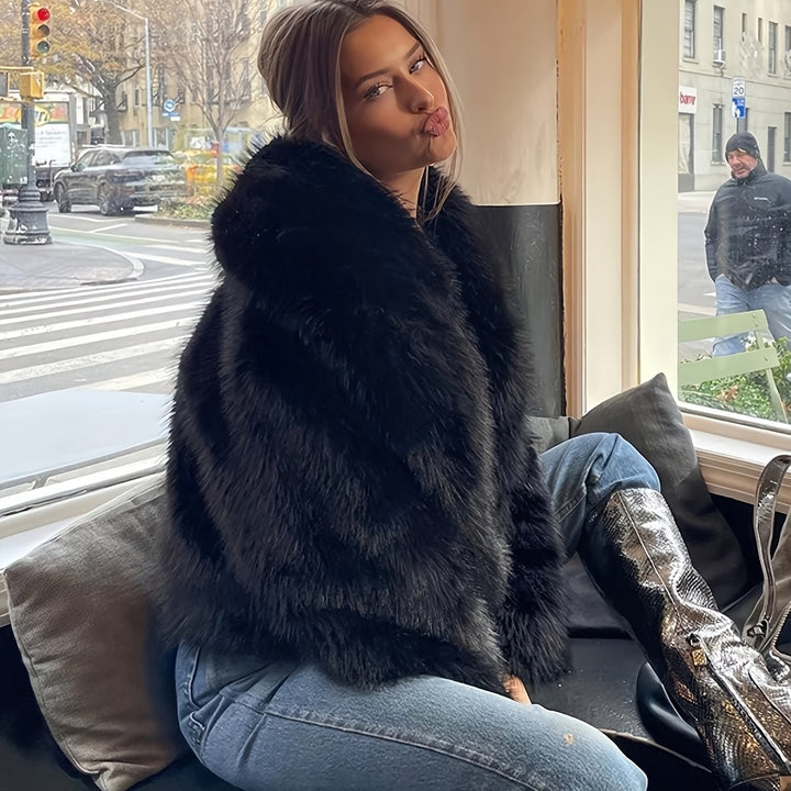 Delilah loose fit faux fur jacket – image 7