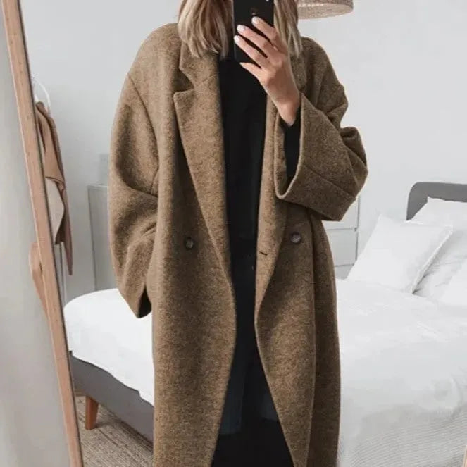Martha oversized long coat with lapels – image 5