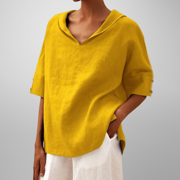 Estella relaxed cotton linen blouse – image 3