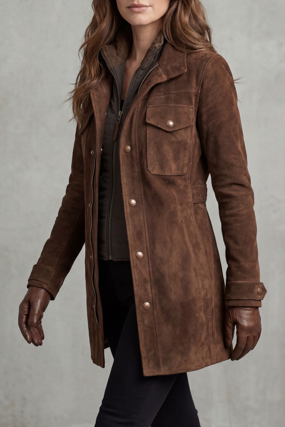 Tesni longline faux suede coat – image 3