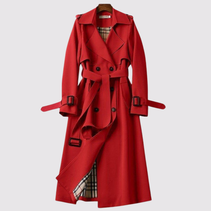 Kerensa Elegant Longline Belted Trench Coat - image 3