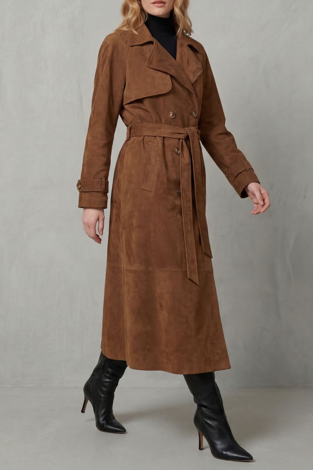 Gwenno faux suede trench coat – image 3