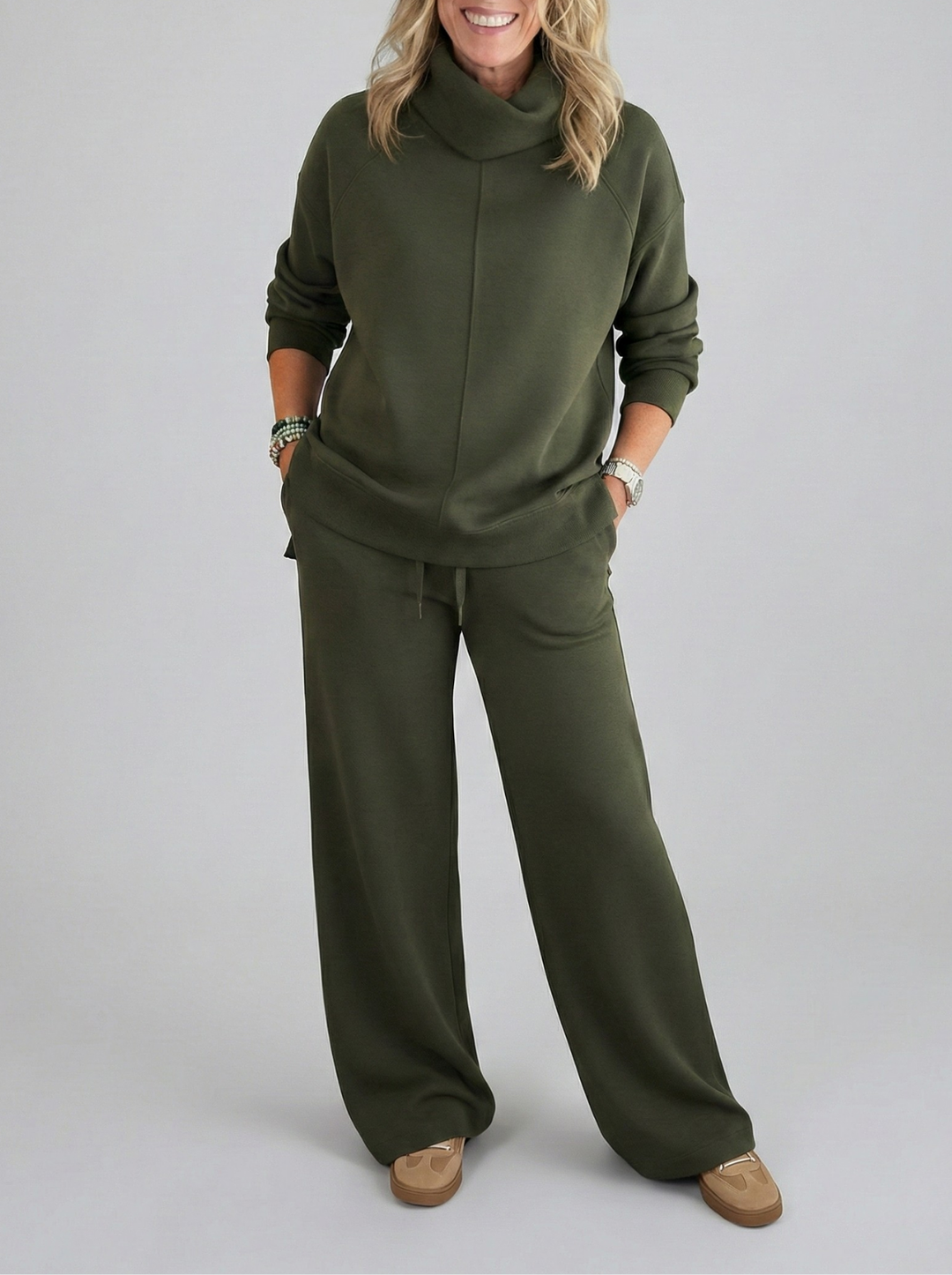 Morwenna cowl neck wide leg lounge set – image 3
