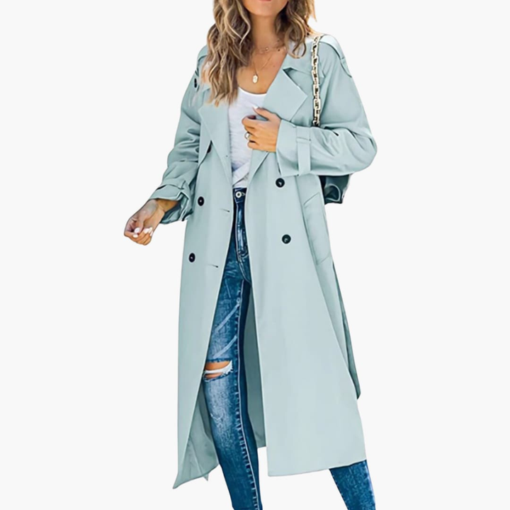 Maisie Elegant Classic Trench Coat with Button Placket - image 3