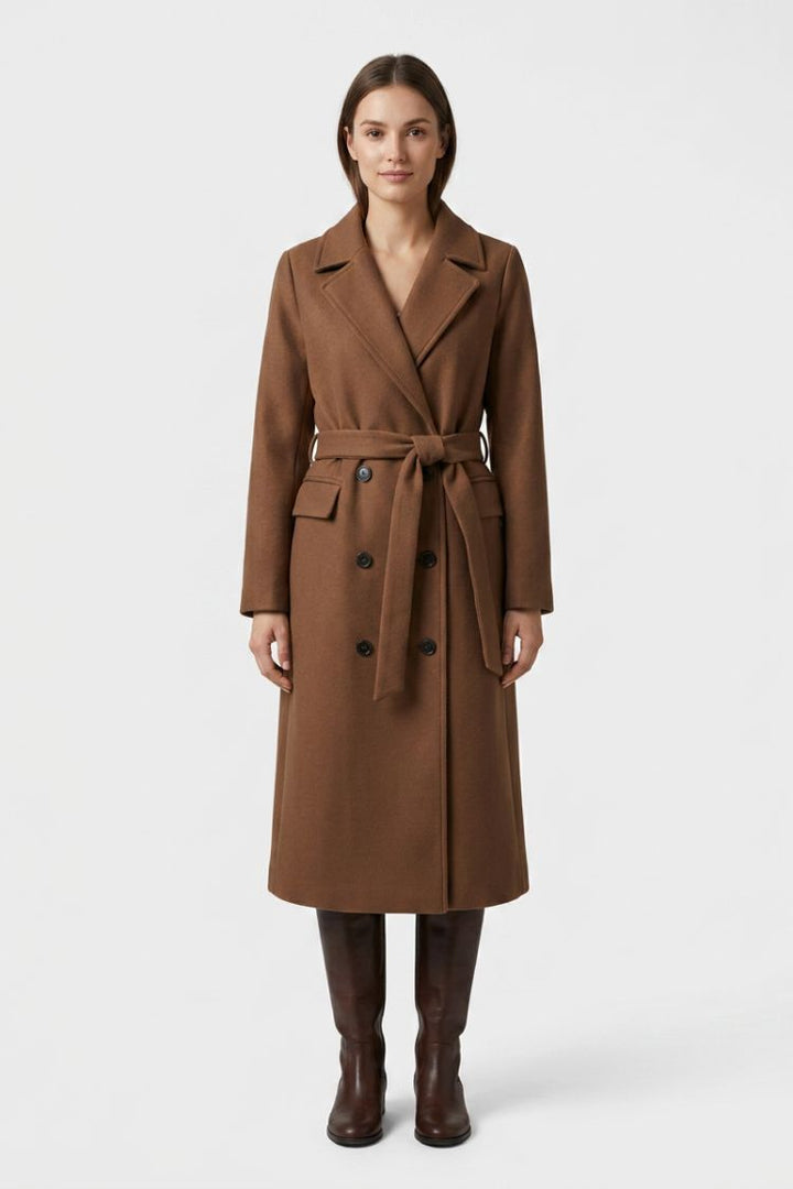 Blanchette notched collar belted long coat – image 11