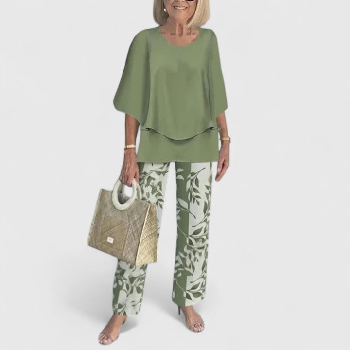 Angela printed two piece set with relaxed trousers – image 2