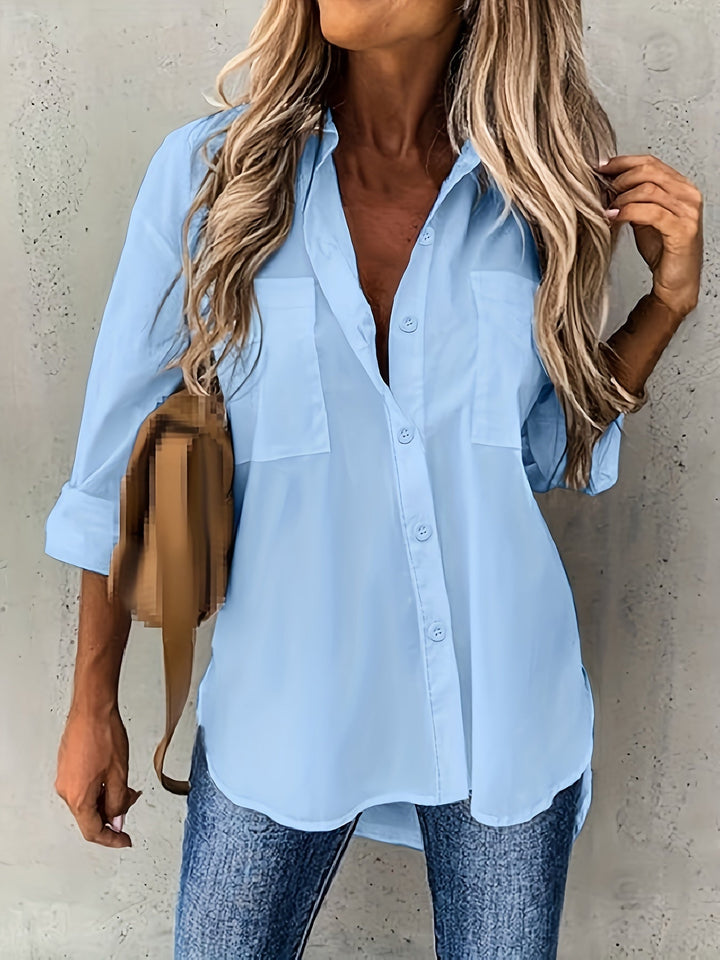 Marigold long sleeve button front blouse – image 6