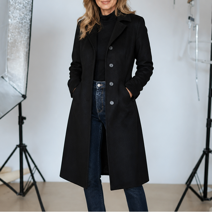 Rhonwen suede look longline coat – image 2