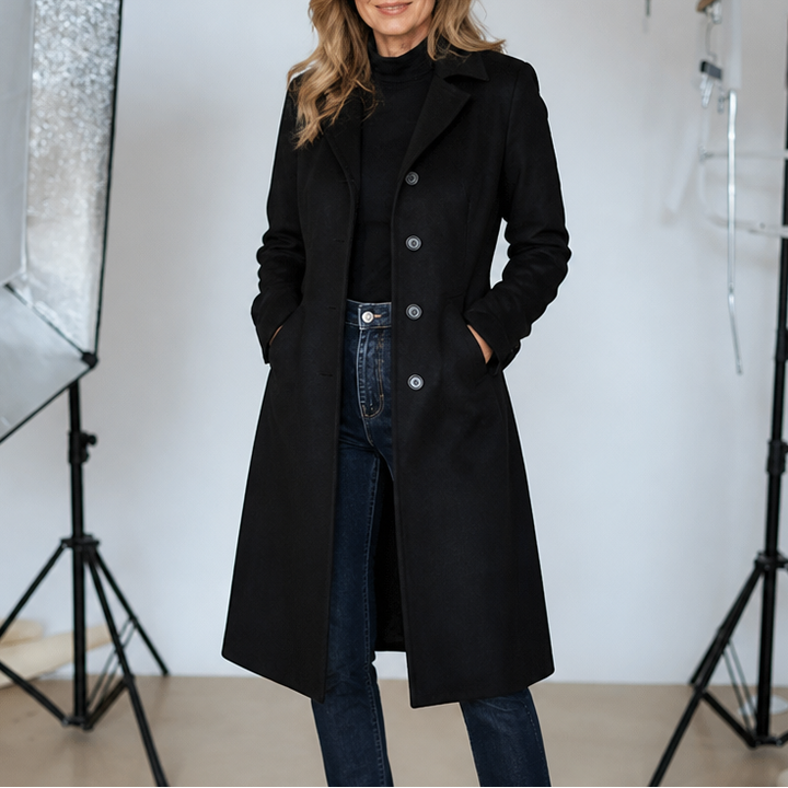 Rhonwen suede look longline coat – image 2