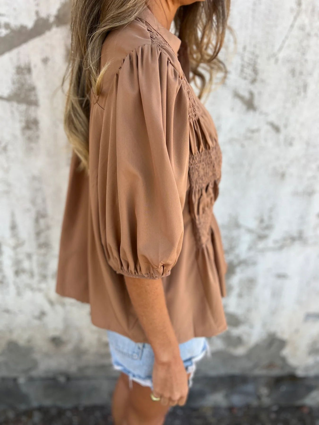Rosalyn pleated button up blouse – image 8
