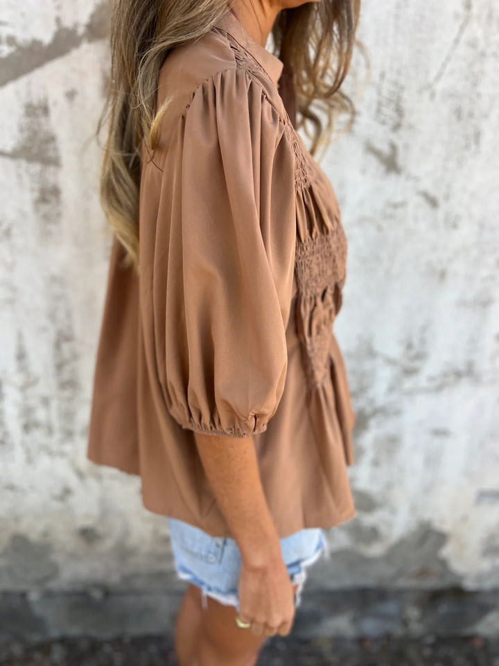 Rosalyn pleated button up blouse – image 8