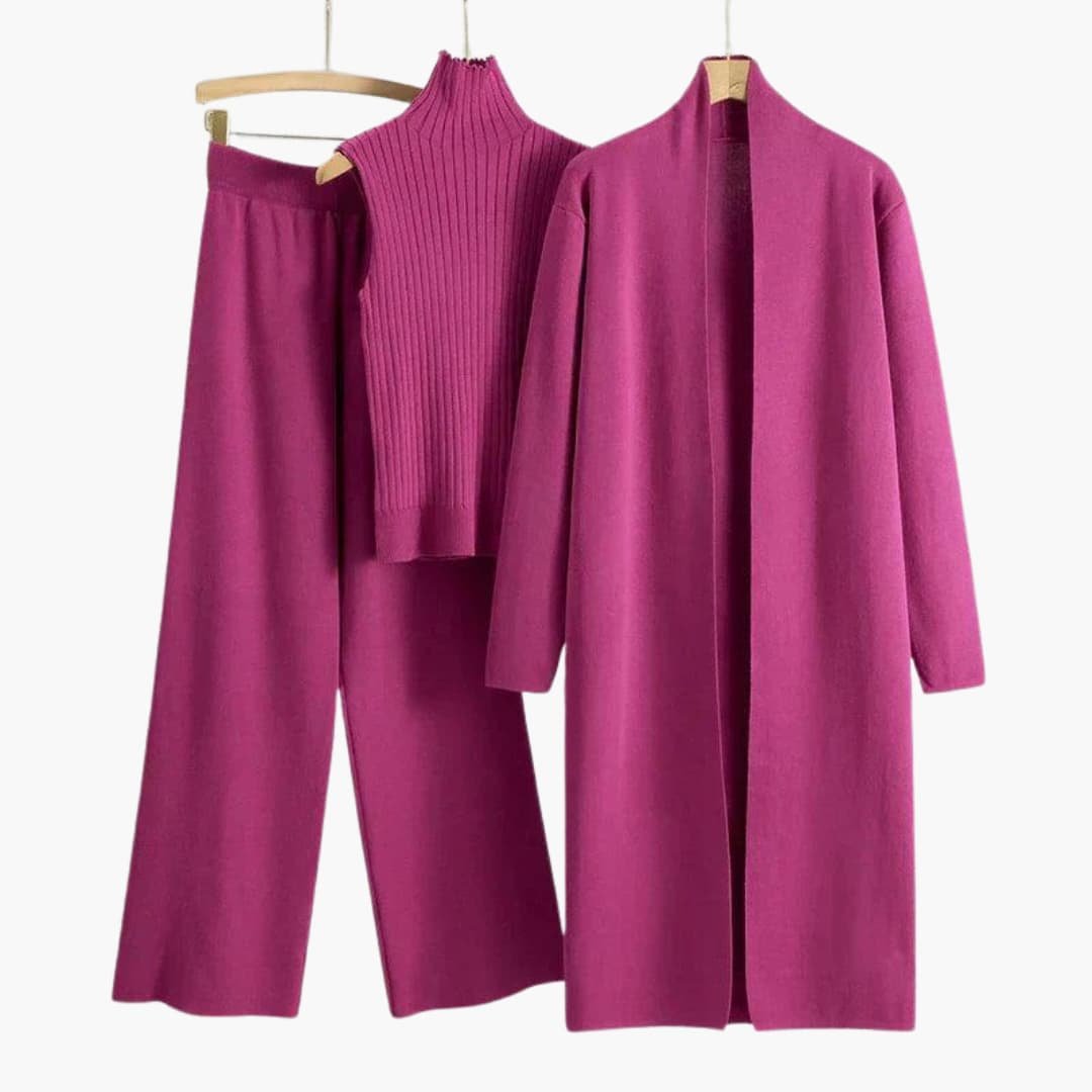 Clover three piece roll neck knit co-ord set – image 2