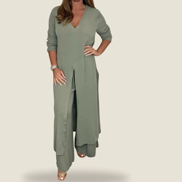 Primula long blouse and wide leg trouser set – image 7