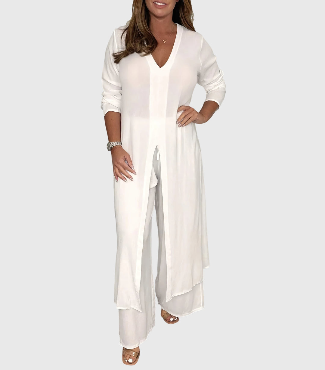 Primula long blouse and wide leg trouser set – image 2