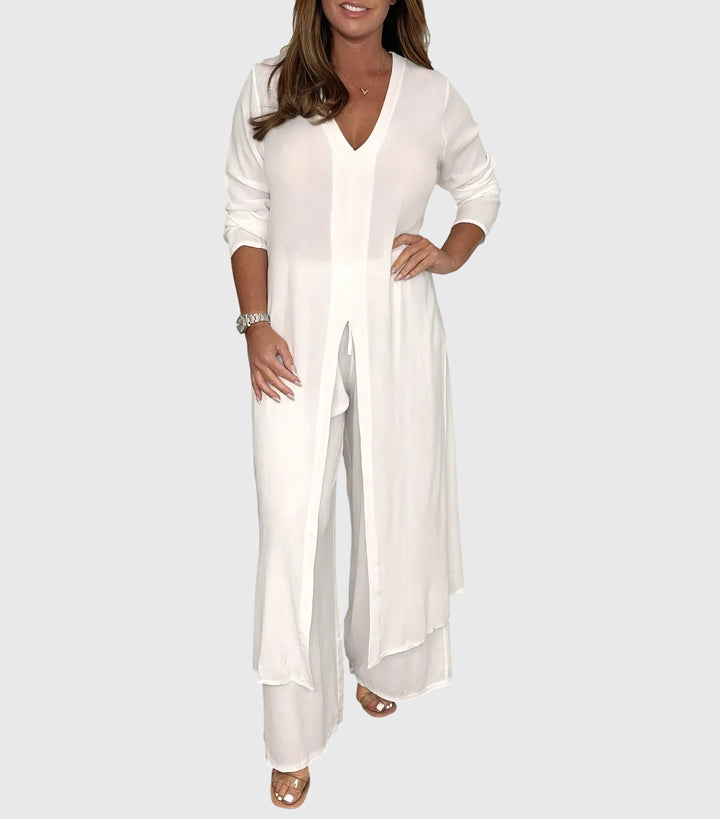 Primula long blouse and wide leg trouser set – image 2