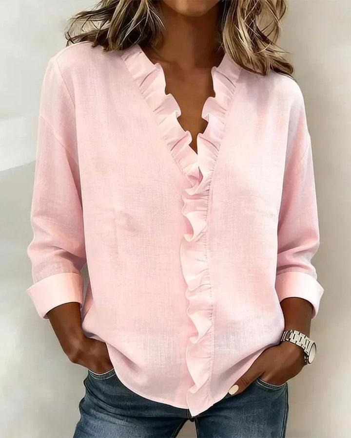 Sorrel ruffle v neck blouse – image 2