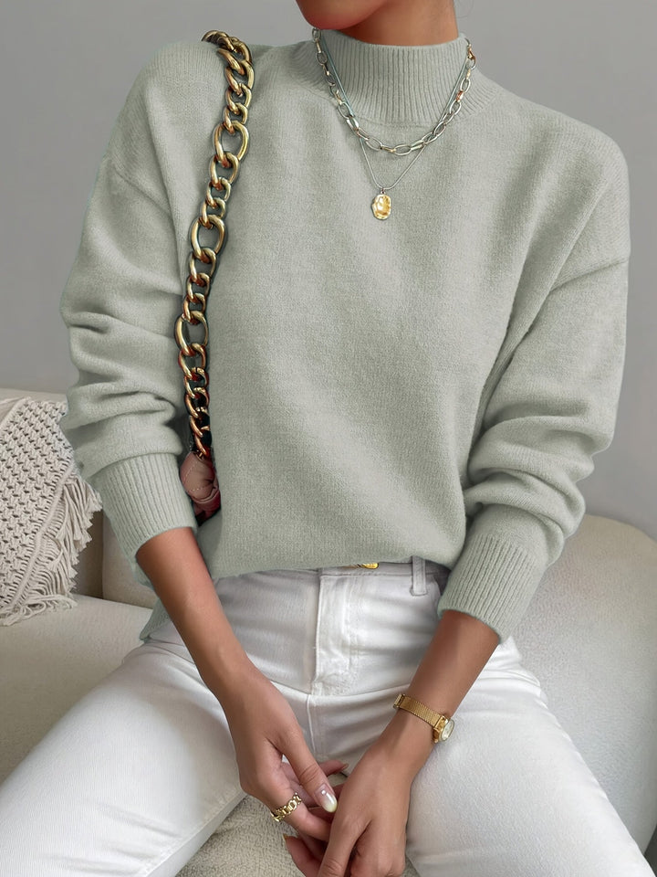 Trine oversized mock neck knit jumper