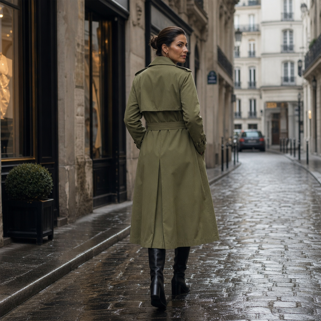 Lettice long double breasted trench coat – image 8