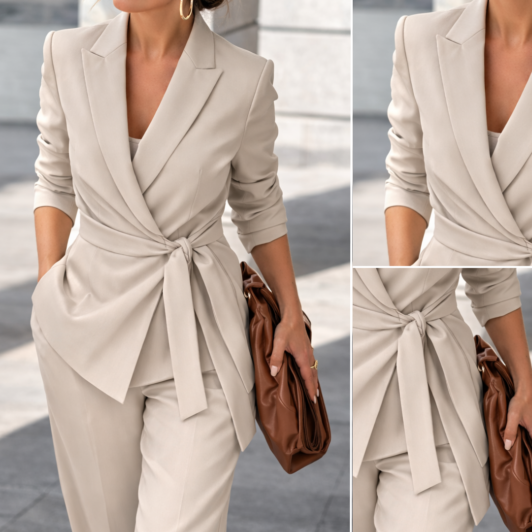 Meriel tie waist top and wide leg set – image 7