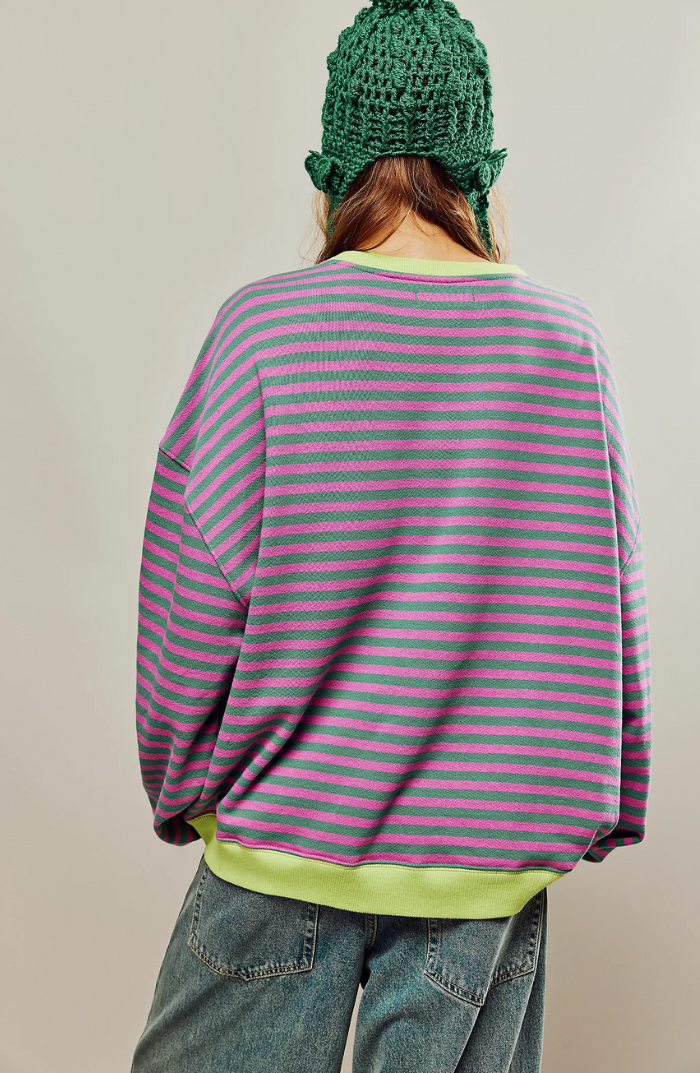 Sabina oversized striped jumper with contrast trim – image 10
