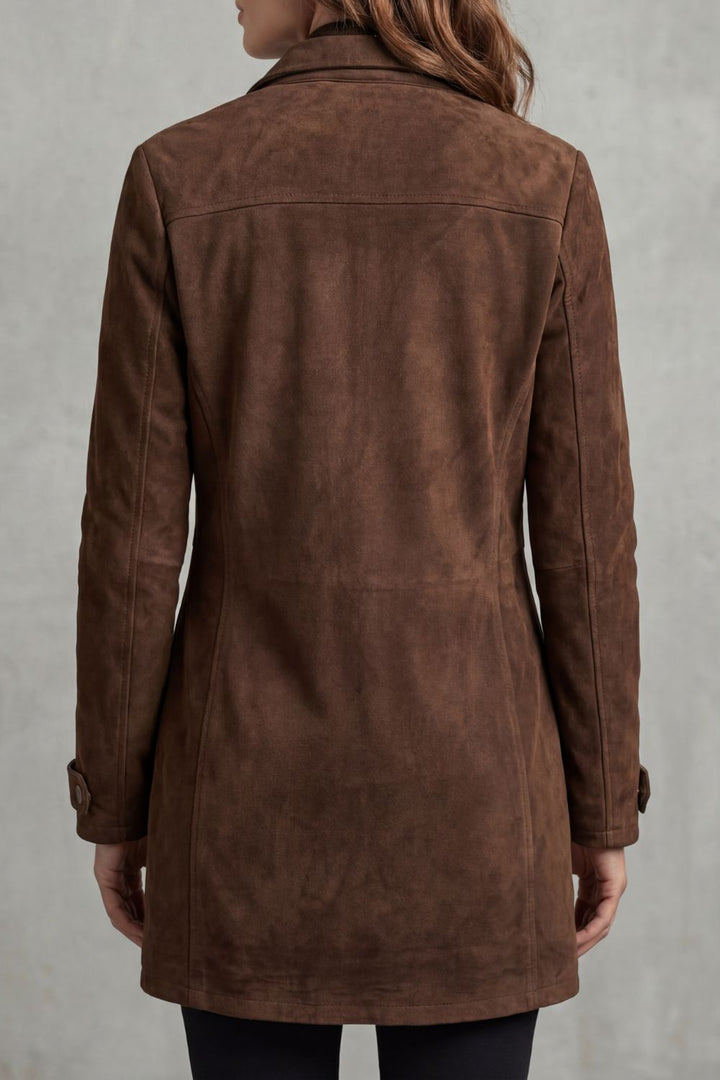 Tesni longline faux suede coat – image 4