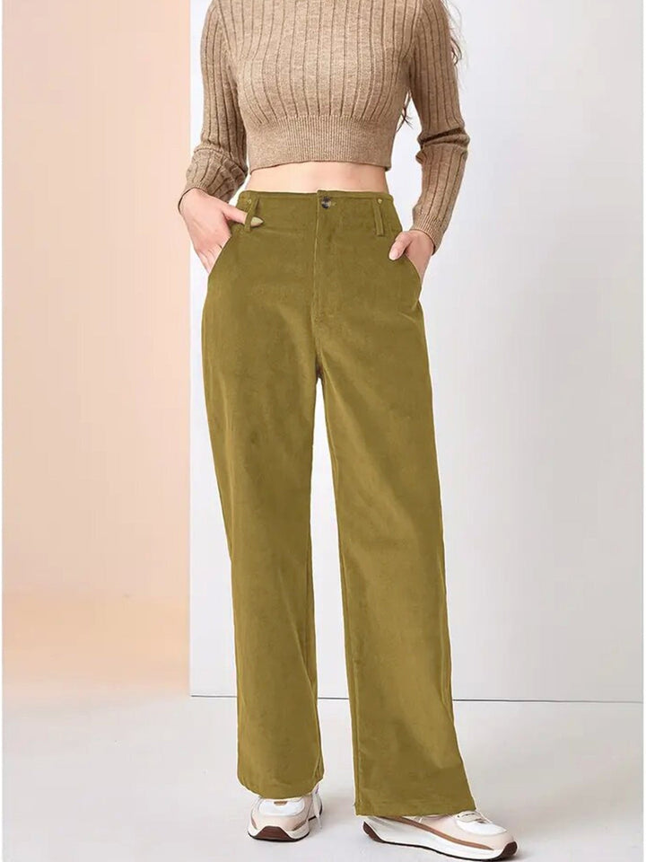 Clemmie high waisted corduroy wide leg trousers – image 6