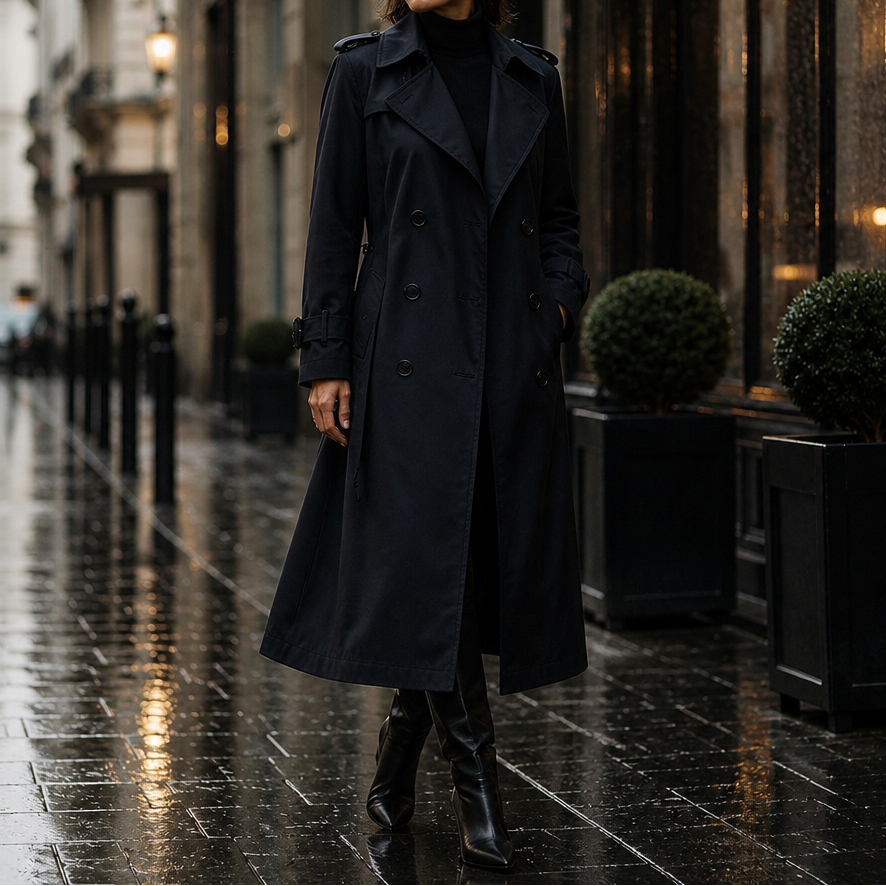 Lettice long double breasted trench coat – image 15
