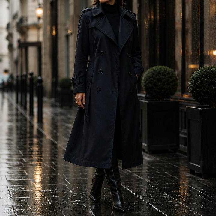 Lettice long double breasted trench coat – image 15