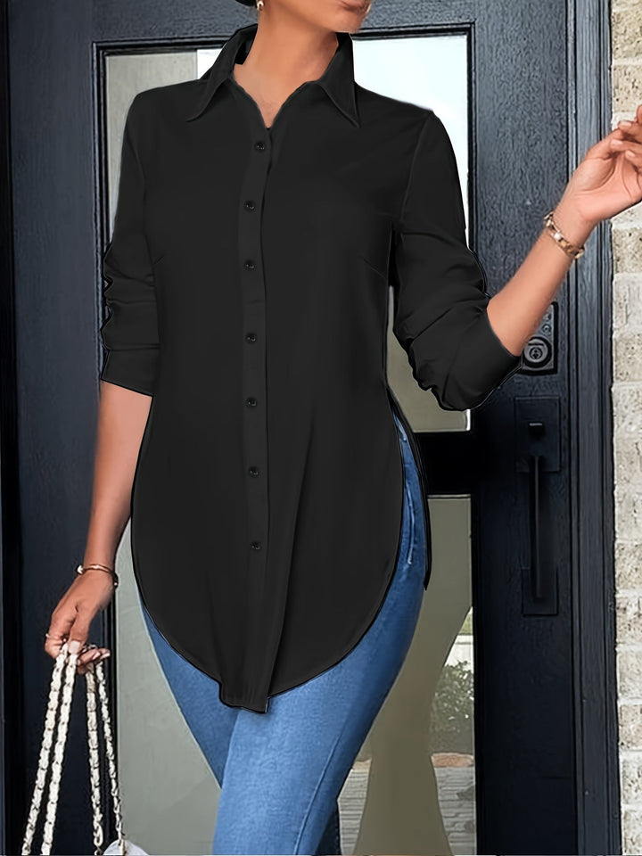 Natalia collared button front blouse – image 6