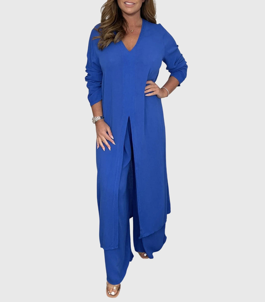 Primula long blouse and wide leg trouser set – image 4