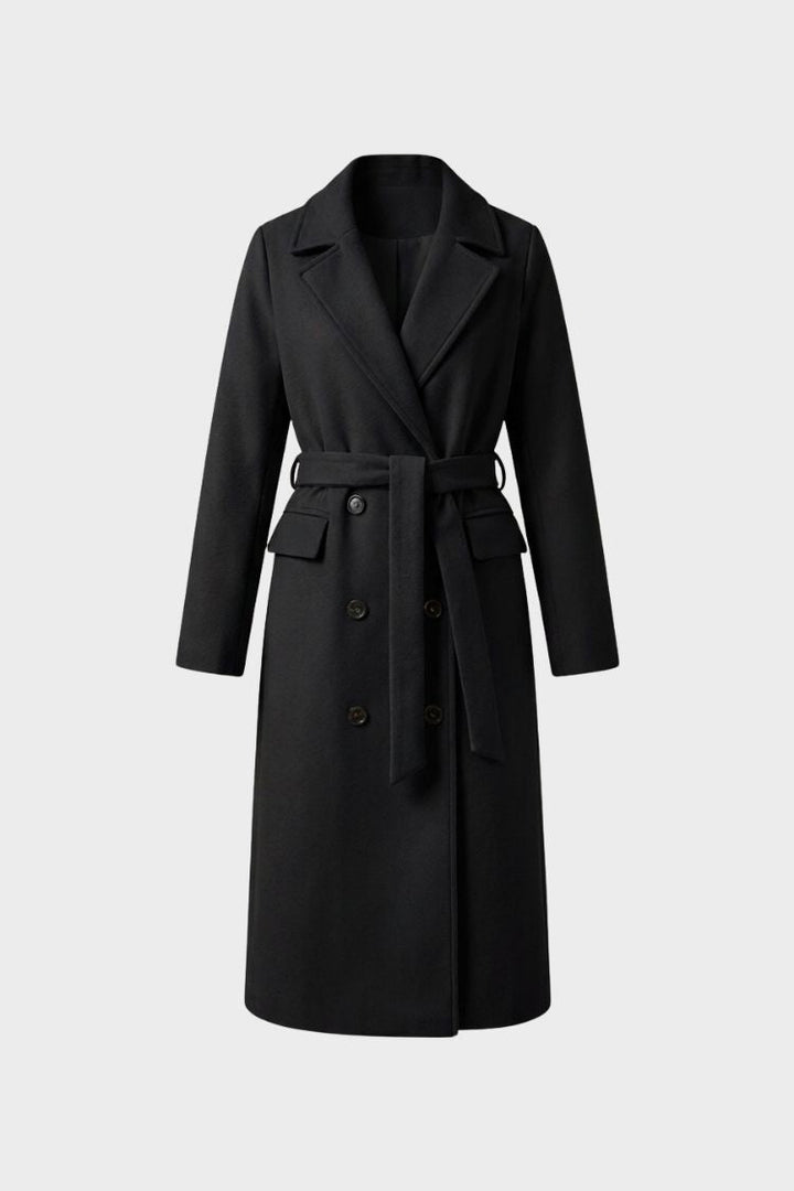 Blanchette notched collar belted long coat – image 8