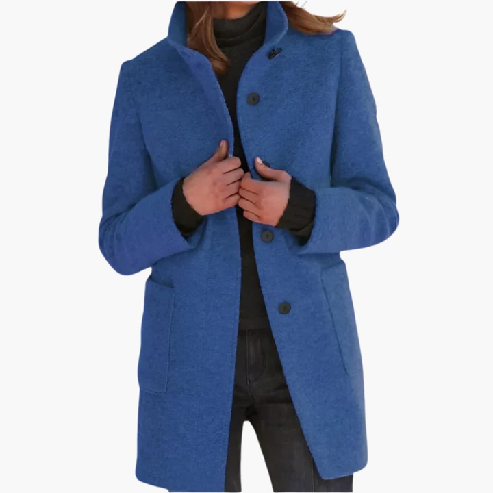 Octavia Elegant Stand Collar Coat with Pockets - image 5