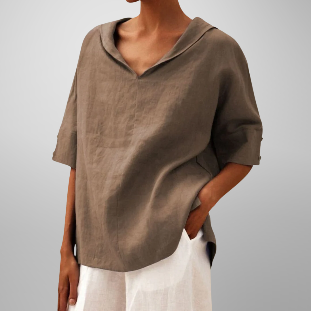 Estella relaxed cotton linen blouse – image 5
