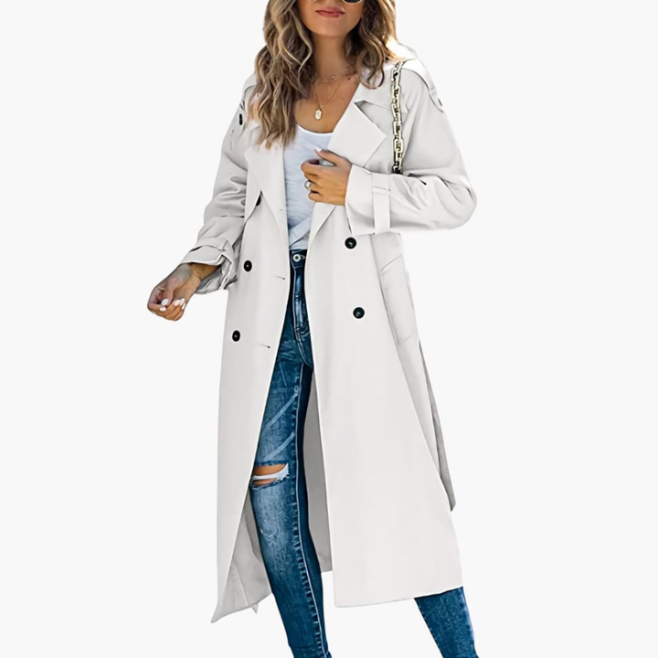 Maisie Elegant Classic Trench Coat with Button Placket - image 5