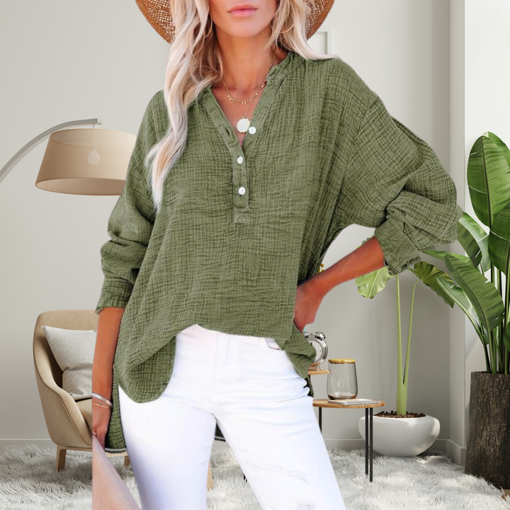 Nore oversized V neck blouse – image 4