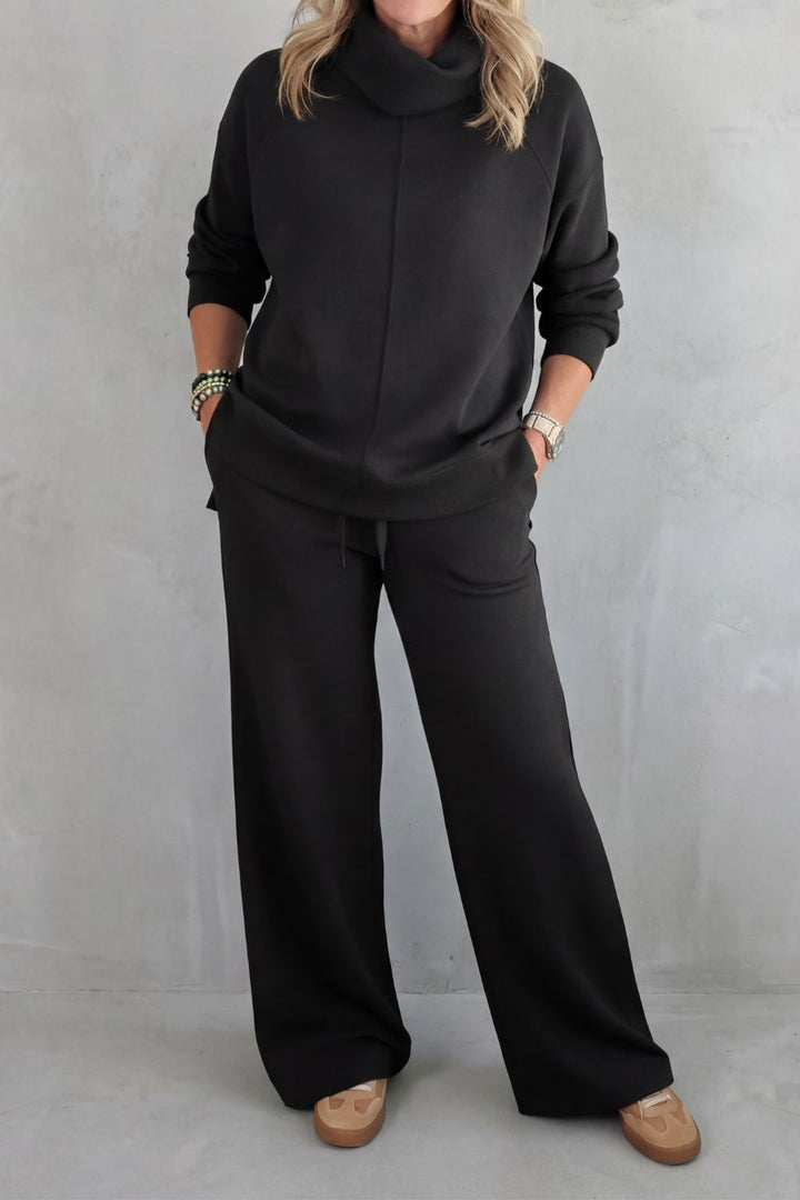 Nicolette draped roll neck and wide leg trouser set – image 6