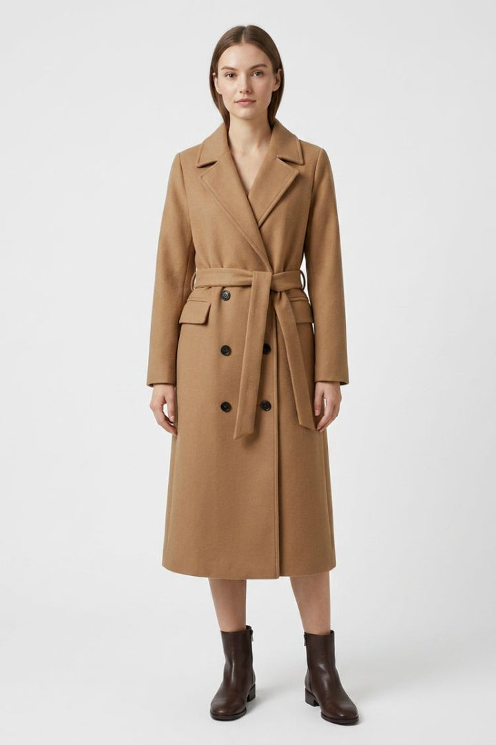 Blanchette notched collar belted long coat – image 9