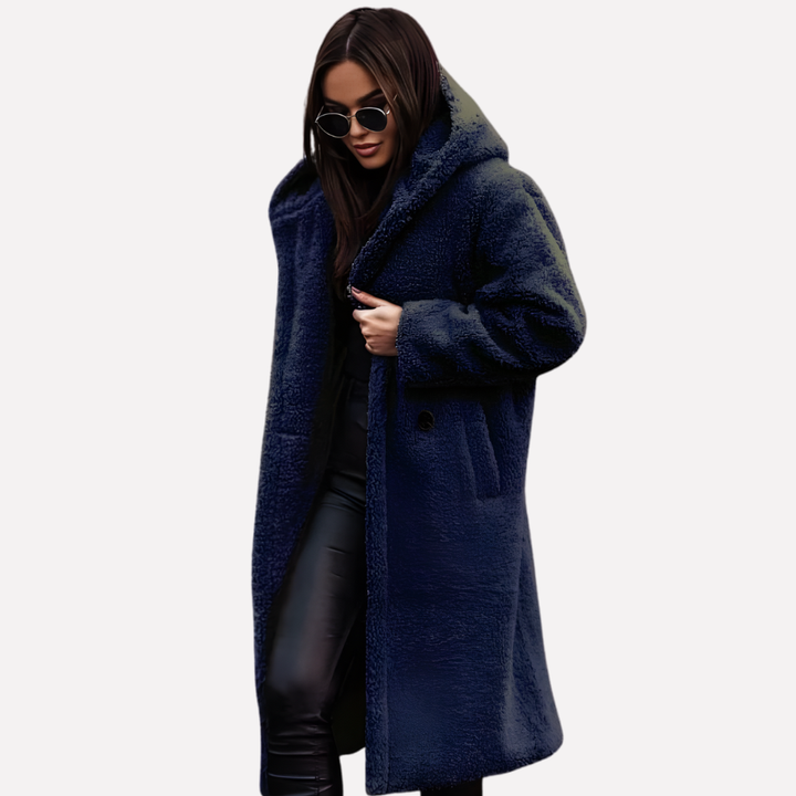 Gemma Elegant Hooded Button Front Coat