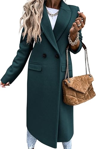 Ailsa double breasted long coat with flap pockets – image 18
