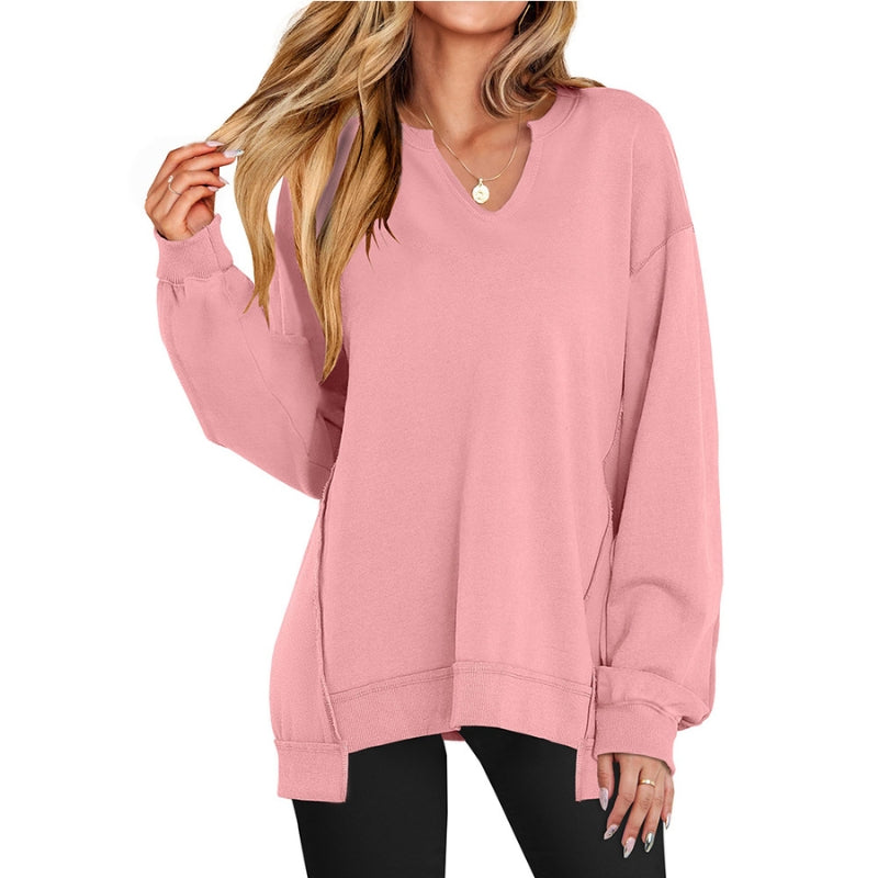 Kathrin V neck blouse in pink