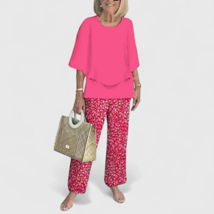 Angela printed two piece set with relaxed trousers – image 7