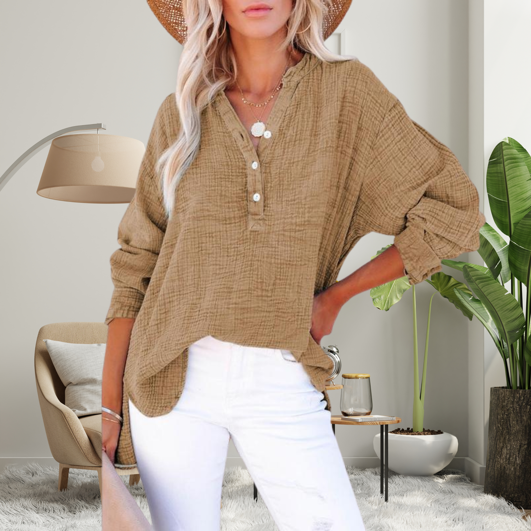 Nore oversized V neck blouse – image 5