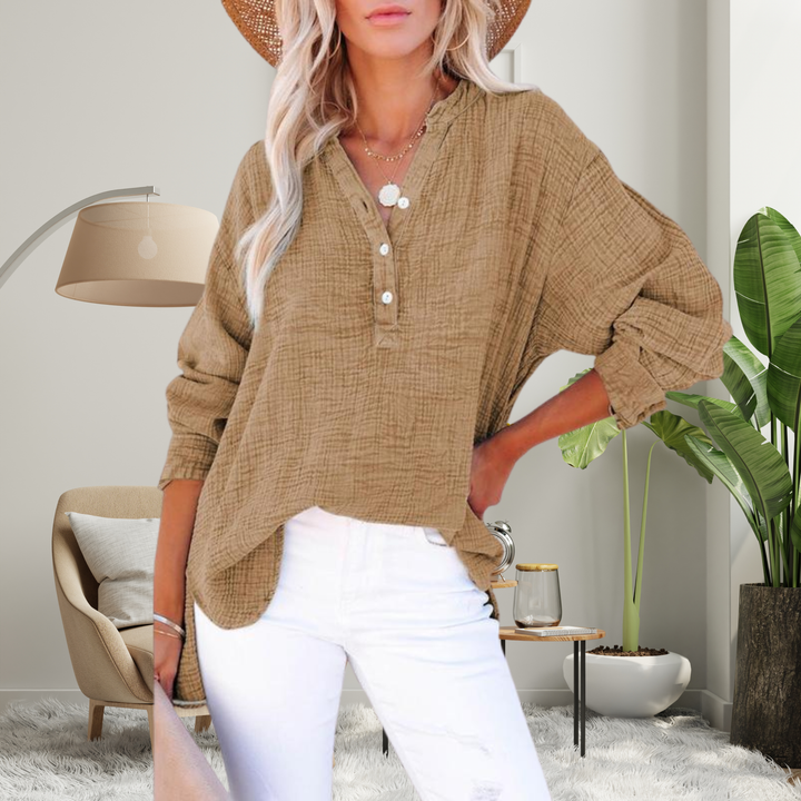 Nore oversized V neck blouse – image 5
