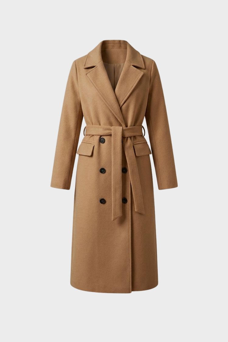 Blanchette notched collar belted long coat – image 5